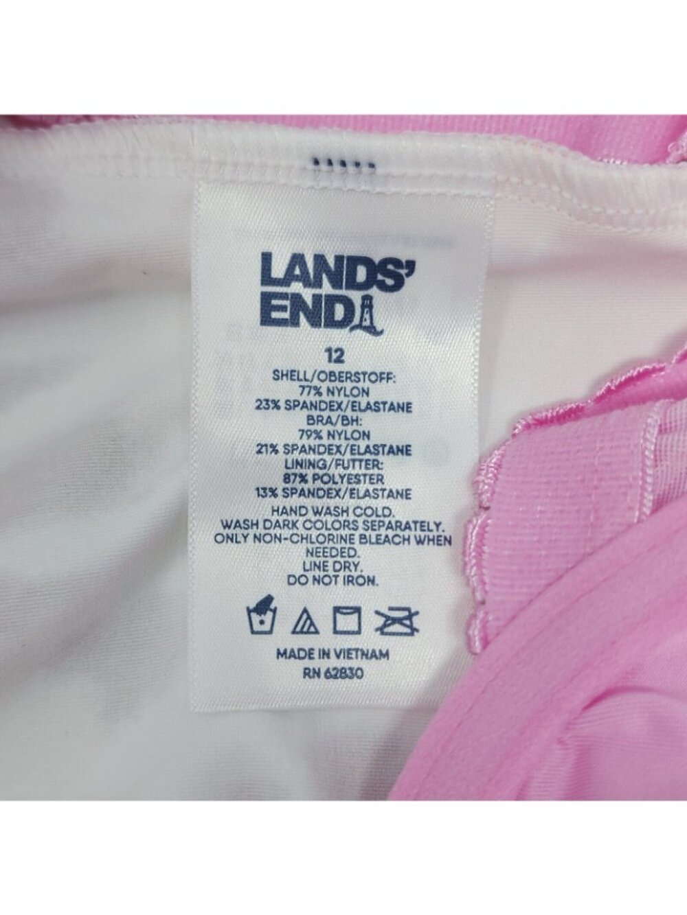 Lands End Tankini Swim Top Size 12 Square Neck Underwire Bra Swimsuit New - Picture 7 of 10